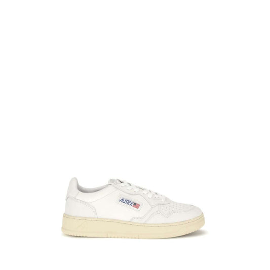 Autry White Calf Leather Bos Taurus Low Top Sneakers