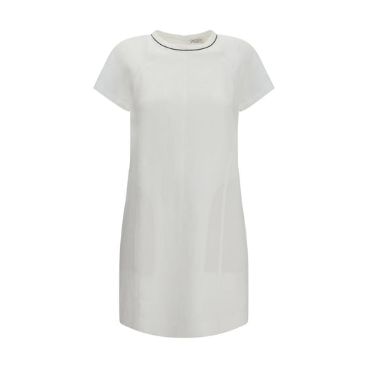 Brunello Cucinelli White Viscose Casual Dress