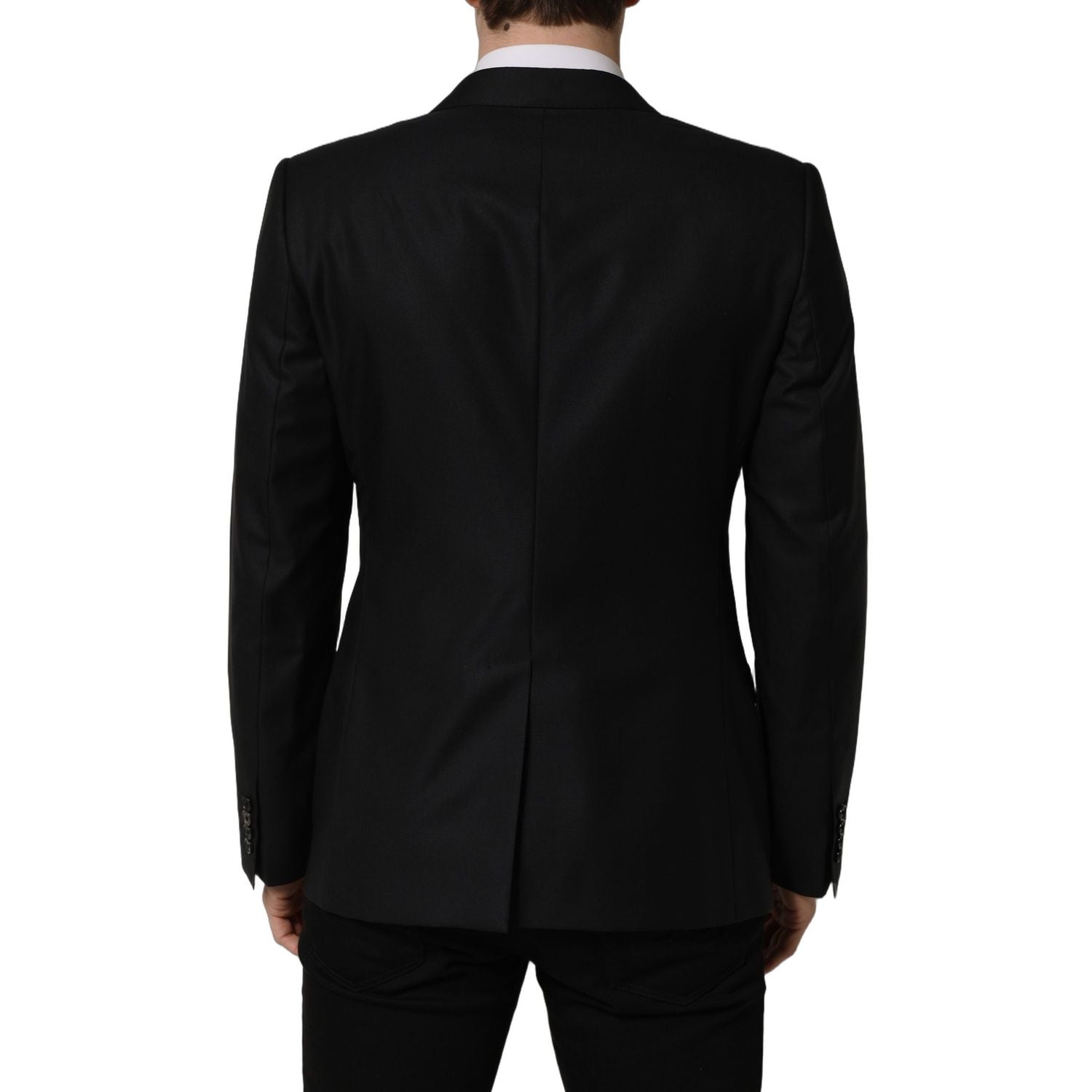 Dolce & Gabbana Black Wool Single Breasted Men Blazer Jacket