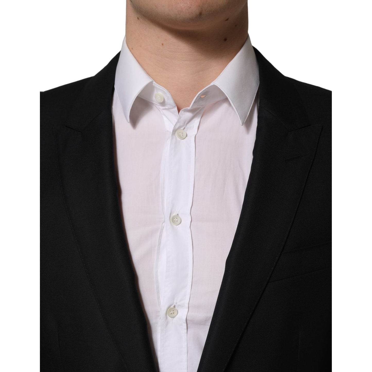 Dolce & Gabbana Black Wool Single Breasted Men Blazer Jacket