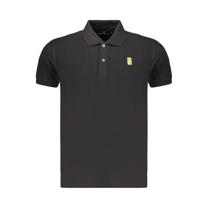 Marina Militare Black Cotton Mens Polo