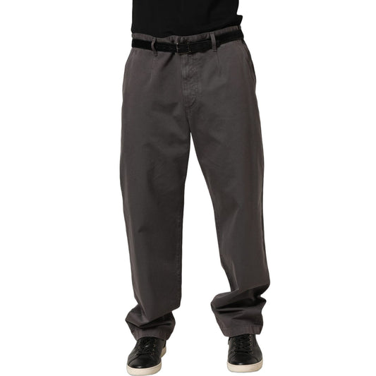 Dolce & Gabbana Dark Gray MidWaist Straight Men Trouser Pants