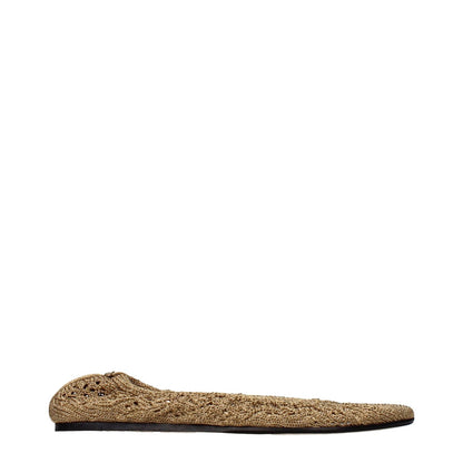 Isabel Marant Gold Fabric Ballet Flats