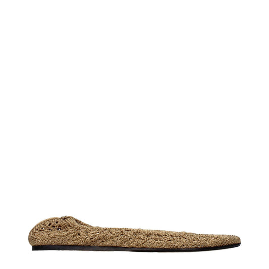 Isabel Marant Gold Fabric Ballet Flats
