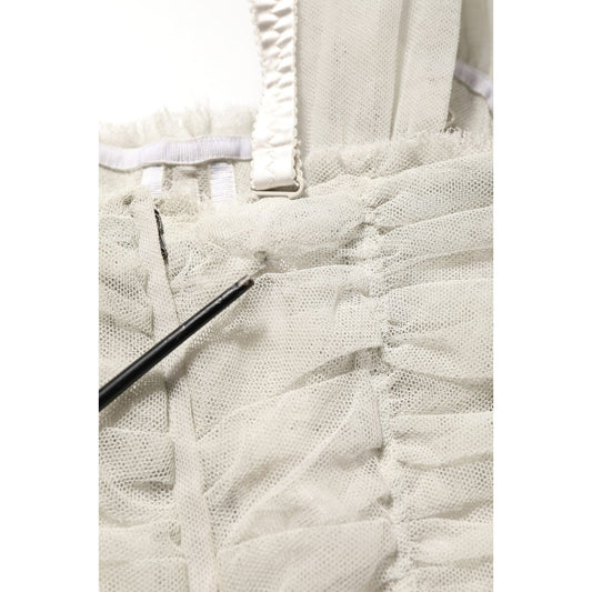 Dolce & Gabbana Light Gray Rose Embroidery Sheath Midi Dress