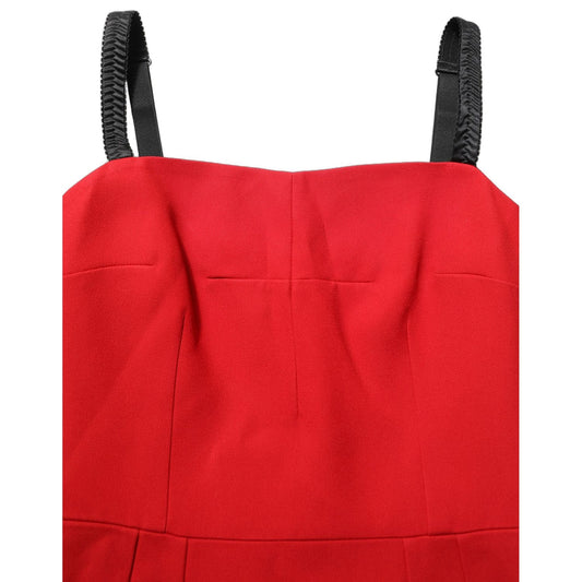 Dolce & Gabbana Red Stretch Bodycon Sheath Knee Length Dress