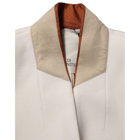Di Stavnitser Antwerp White Wool Long Trench Coat Jacket
