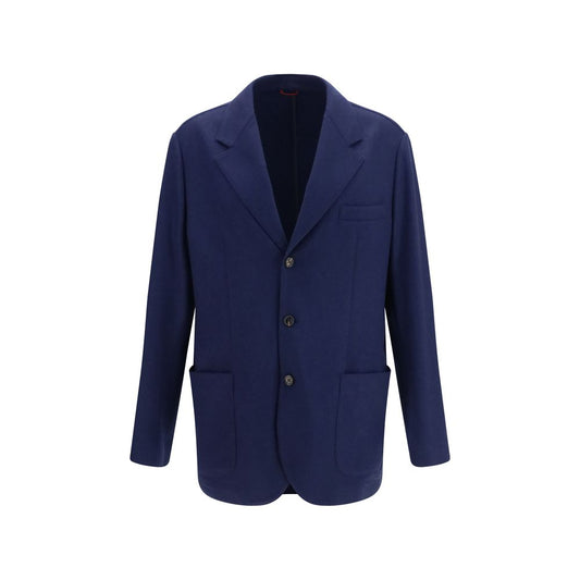 Brunello Cucinelli Blue Cashmere Full-Length Jacket