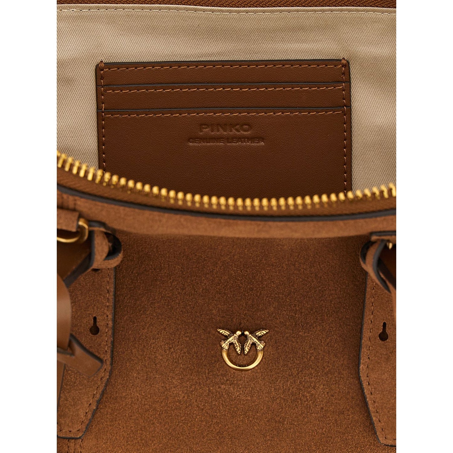 PINKO Brown Cowhide Shoulder Bag
