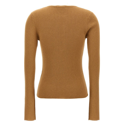 Max Mara Beige Silk Cardigan