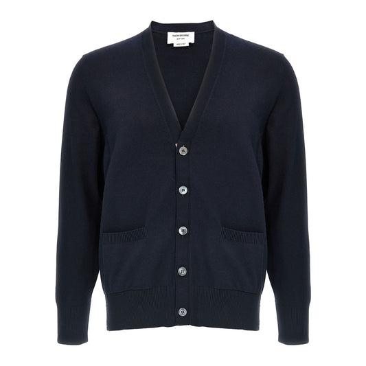 Thom Browne Blue Cotton Cardigan