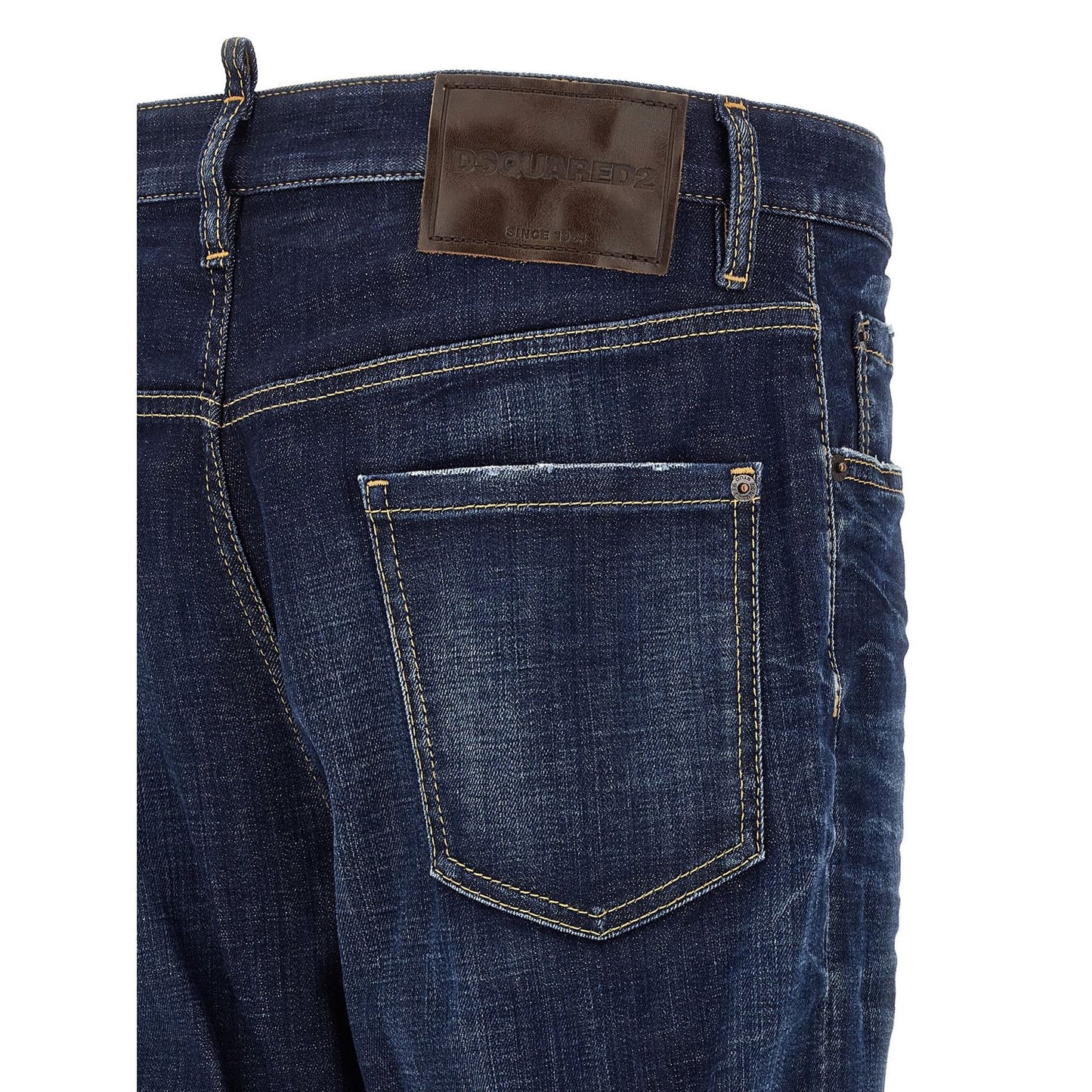 Dsquared² Blue Cotton Straight-Leg Jeans