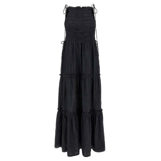 Ganni Gray Viscose Long Dress