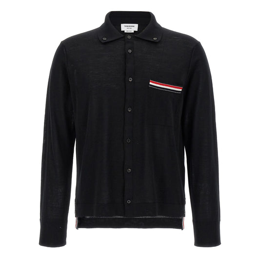 Thom Browne Black Virgin Wool Cardigan