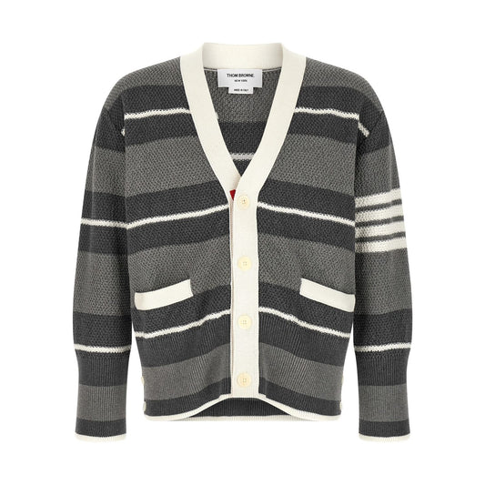 Thom Browne Gray Cotton Cardigan