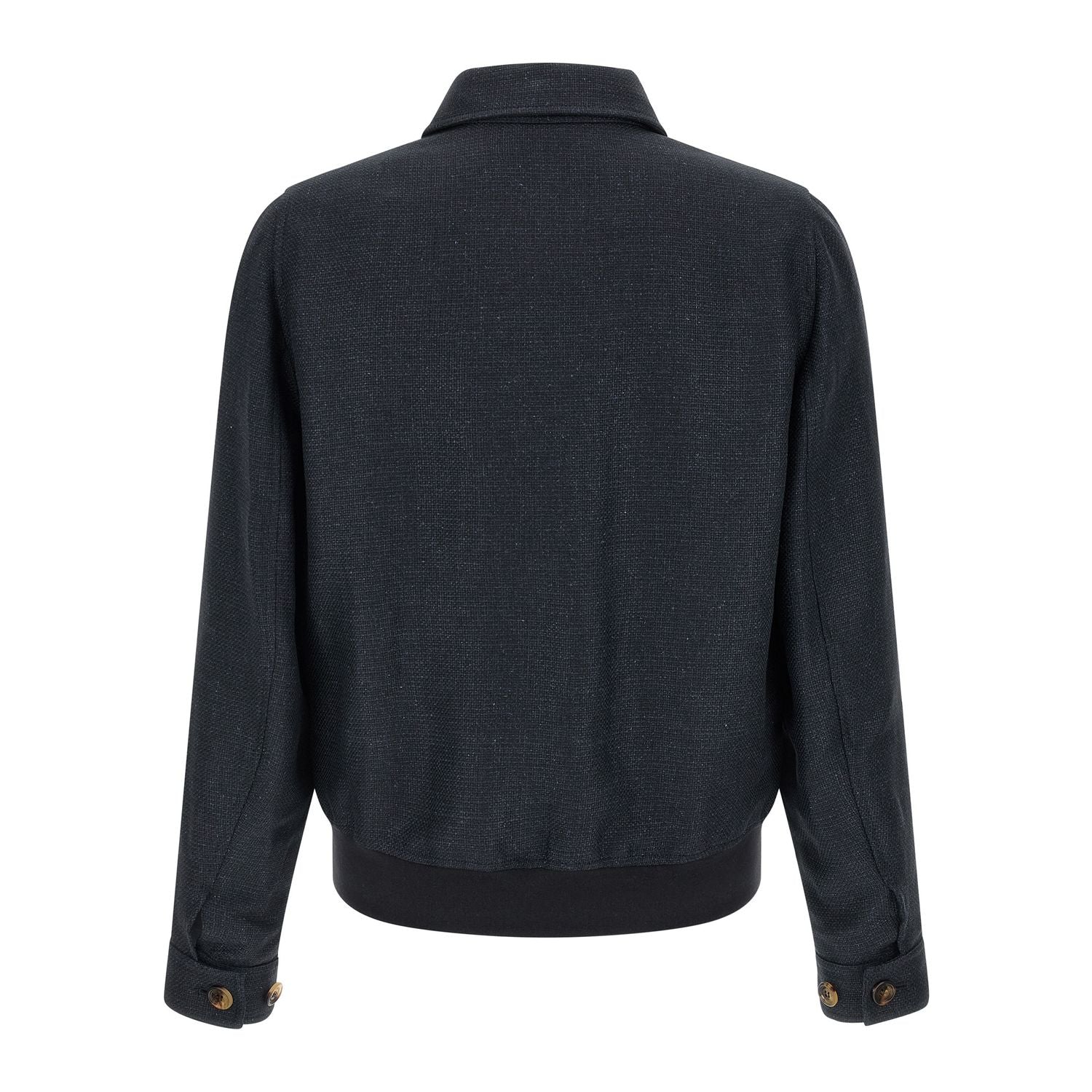 Brunello Cucinelli Blue Sisal Biker Jacket