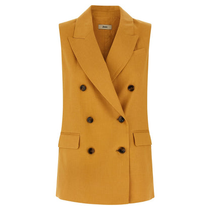Herno Multicolor Linen Sleeveless Jacket