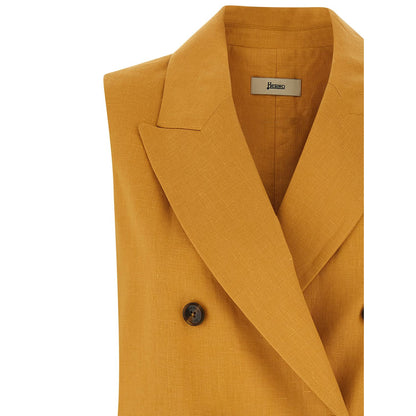 Herno Multicolor Linen Sleeveless Jacket
