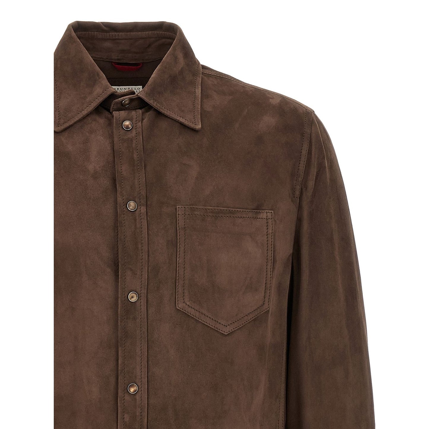 Brunello Cucinelli Brown Lamb Leather Blouse