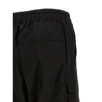 Rick Owens Black Cotton Cargo Pants