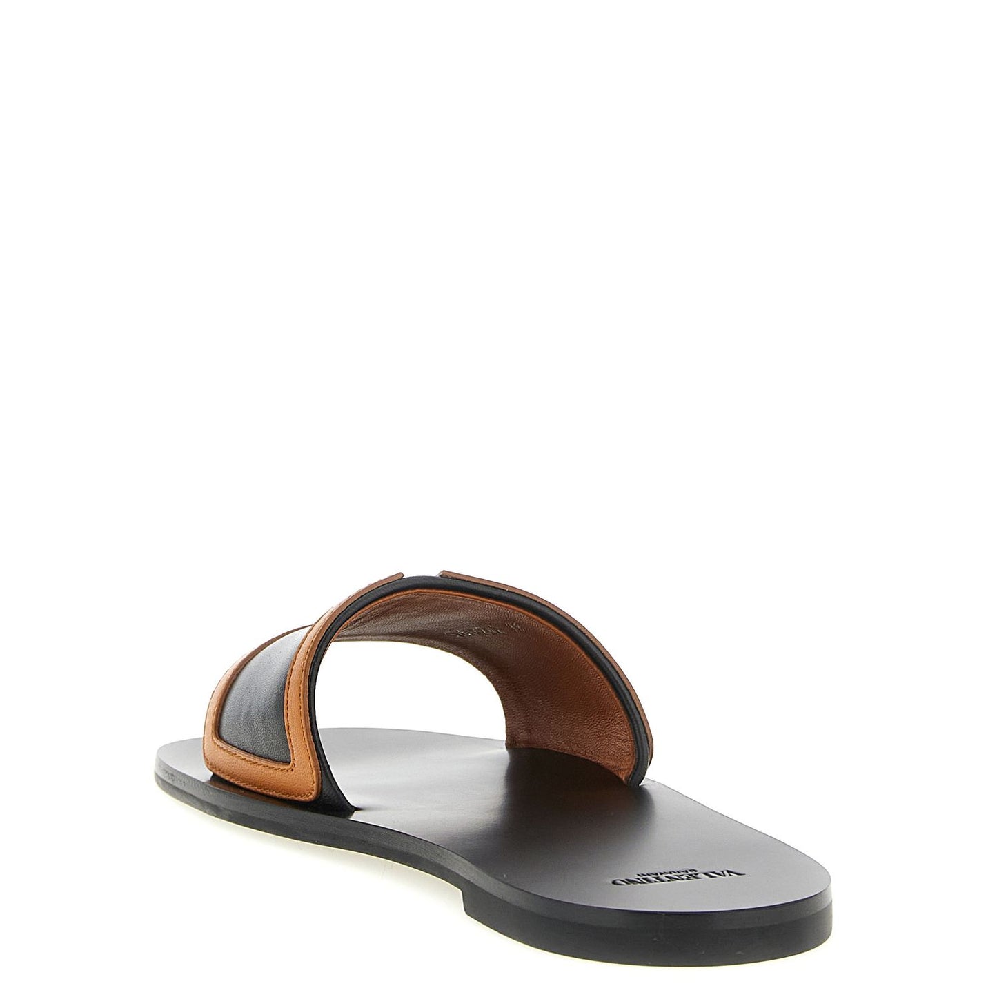 Valentino Garavani Brown Lamb Leather Slides