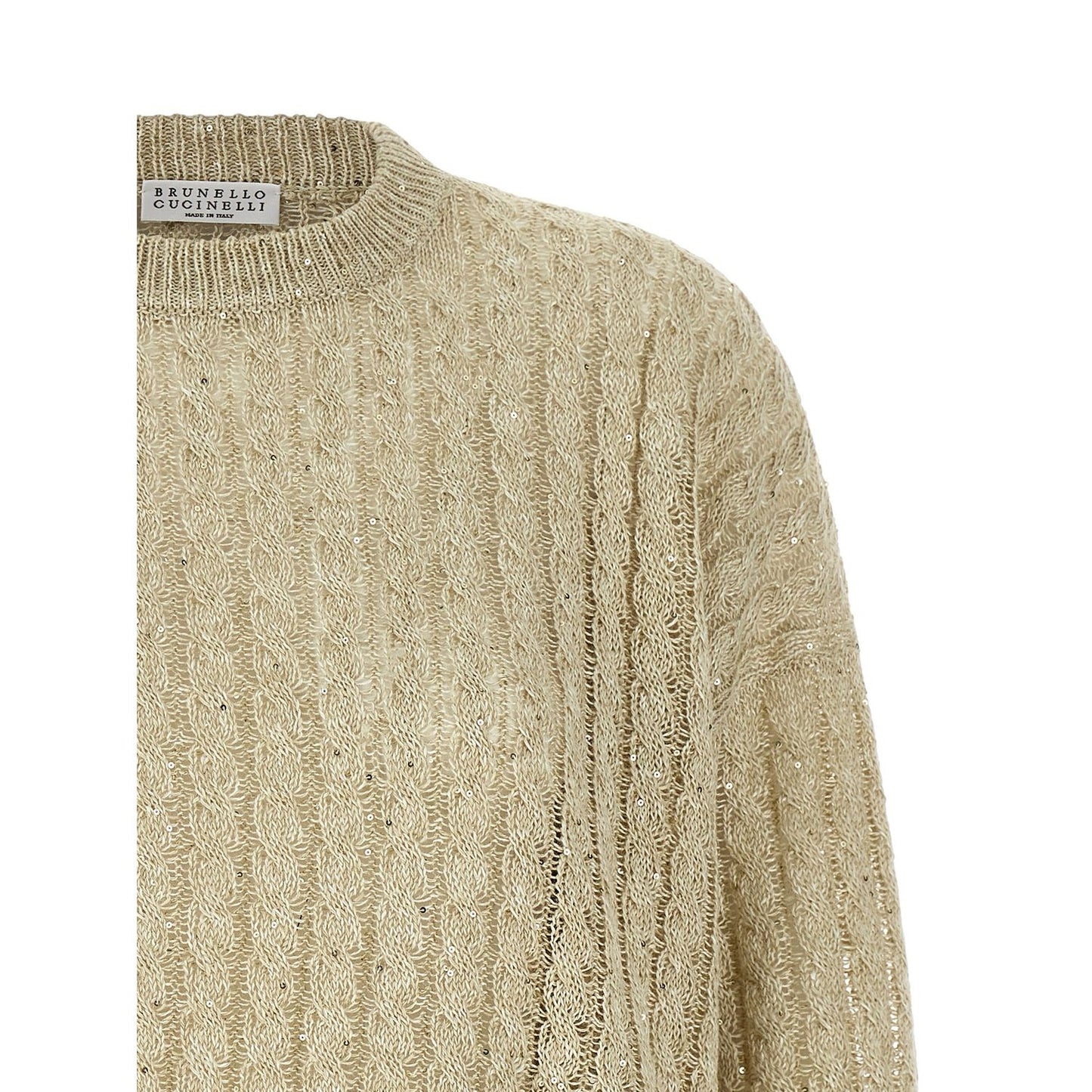 Brunello Cucinelli Beige Linen Cardigan
