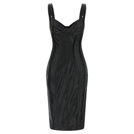 Elisabetta Franchi Black Viscose Midi Dress