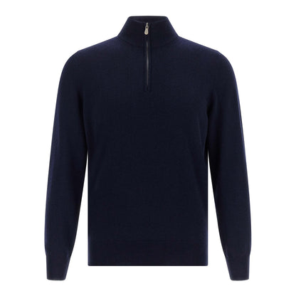 Brunello Cucinelli Blue Cashmere Cardigan