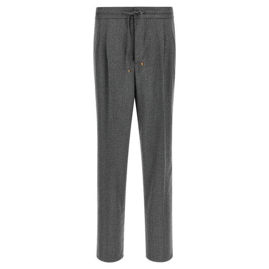 Brunello Cucinelli Gray Virgin Wool Casual Pants
