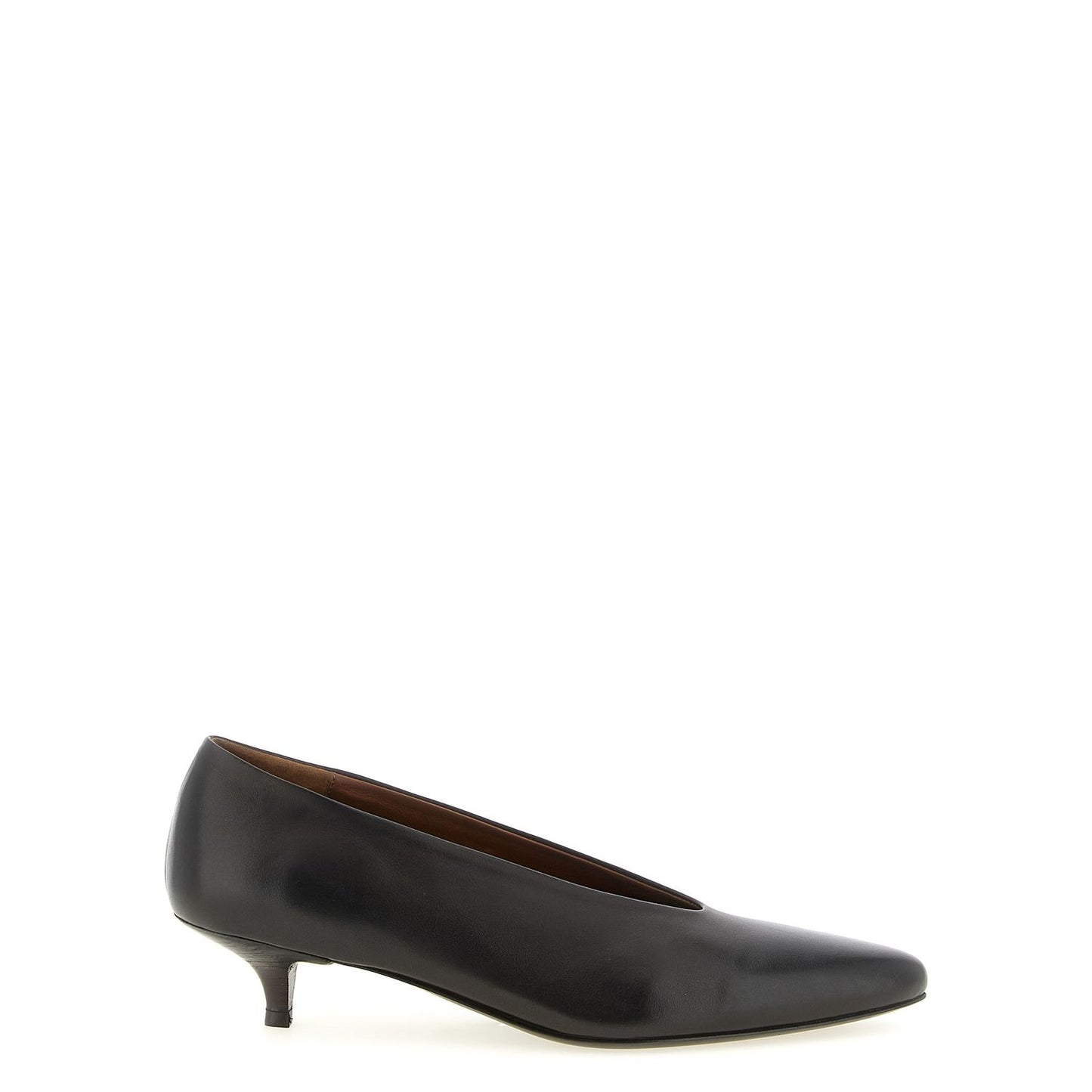 Marsell Brown Calfskin Mid Heel Pumps