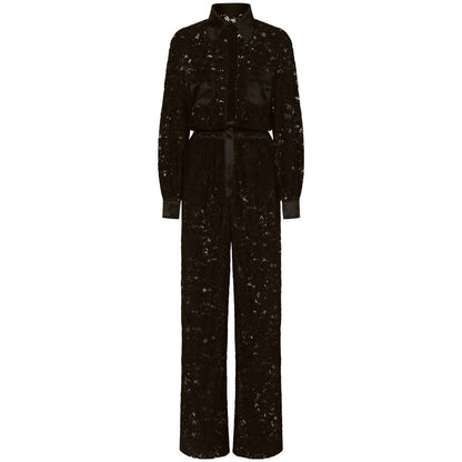 Dolce & Gabbana lace-trim long-sleeve jumpsuit
