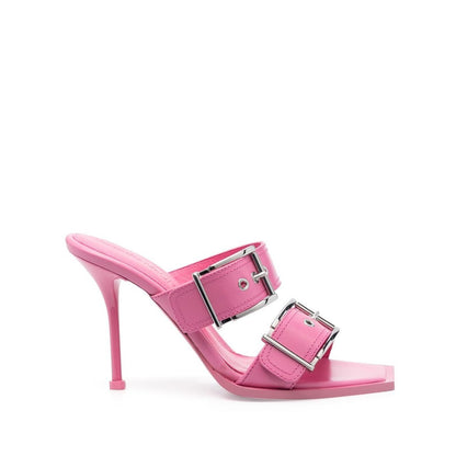 Alexander McQueen 100mm Buckle Leather Sandals