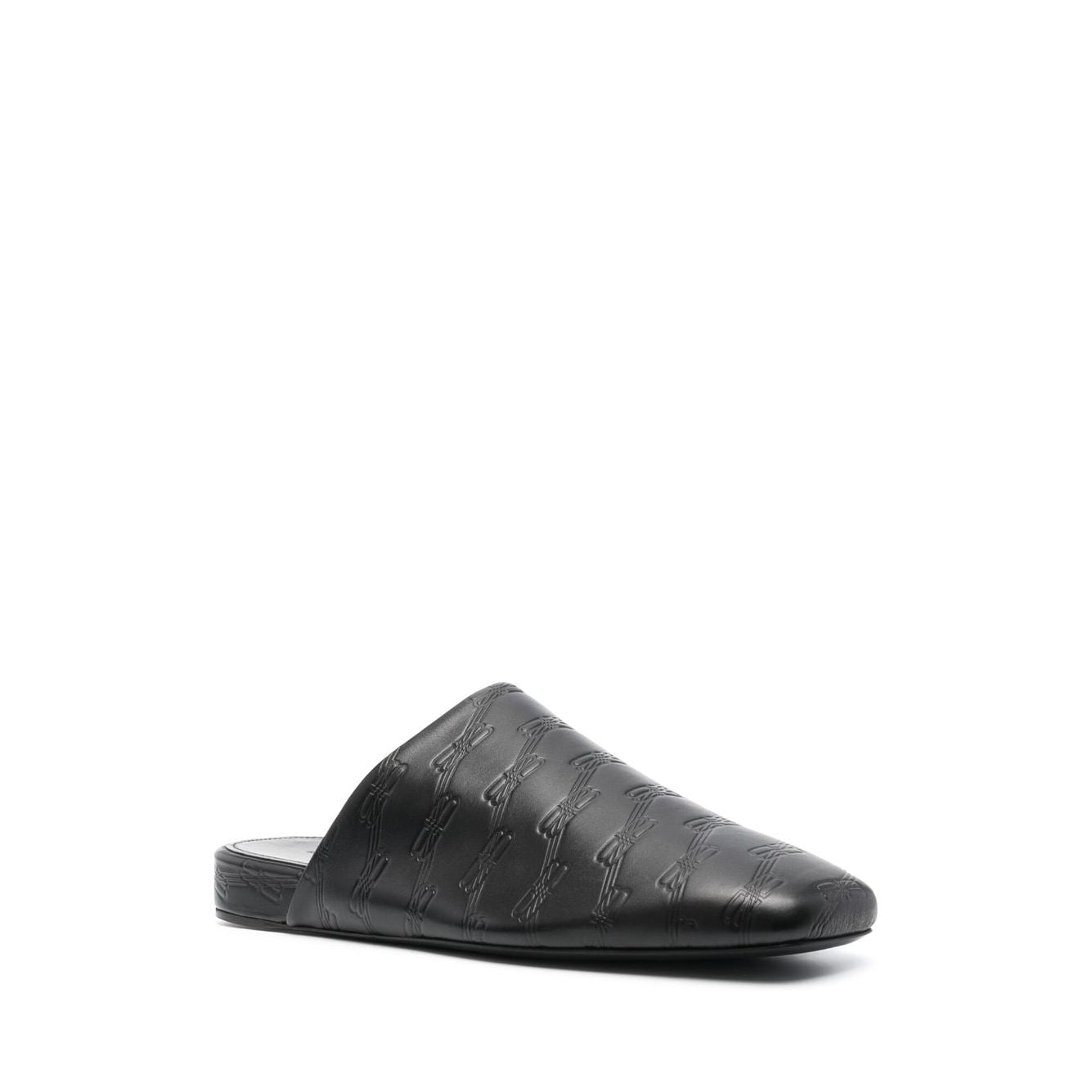 Balenciaga debossed-logo leather mules