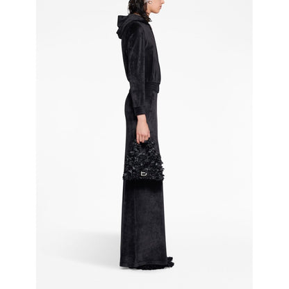 Balenciaga Crystal embellished velvet zip-up hoodie