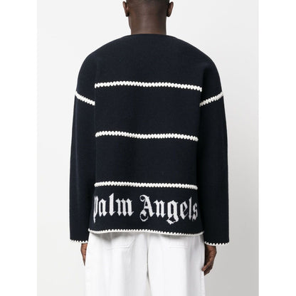 Palm Angels Sweaters Blue Topwear