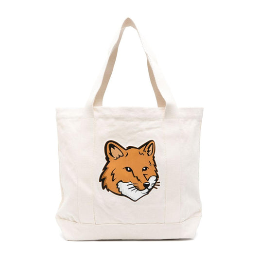 Maison Kitsuné Maison Kitsune fox head-print cotton tote