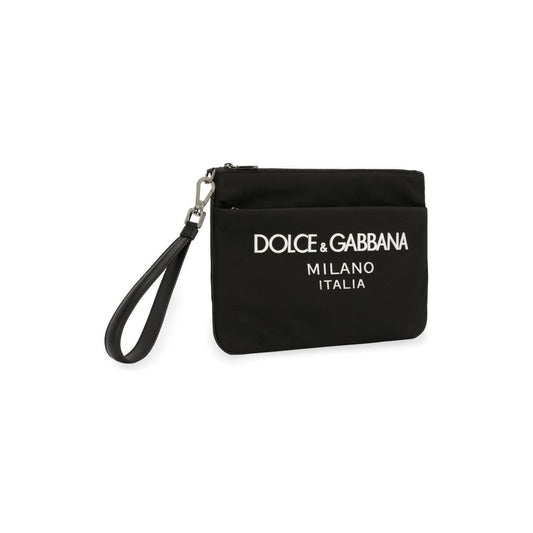 Dolce & Gabbana Nylon pouch with rubberized logo BP3259AG1828B956
