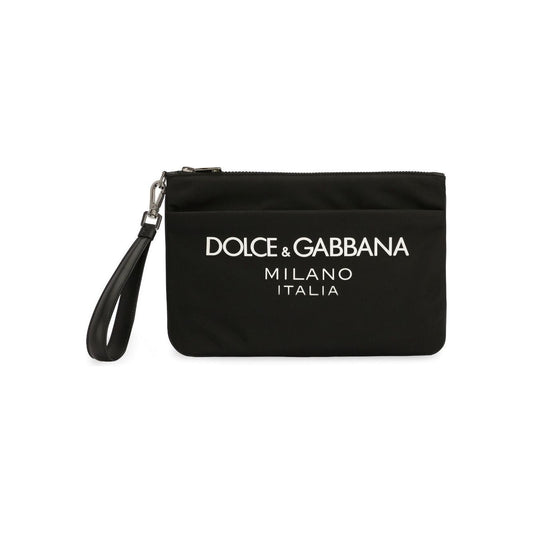 Dolce & Gabbana Nylon pouch with rubberized logo BP3259AG1828B956