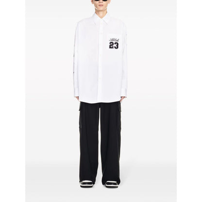 Off White Shirt with embroidery Shirts