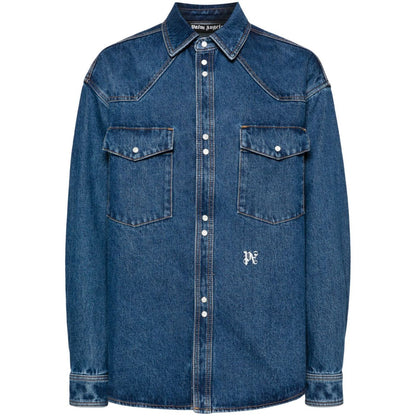 Palm Angels Shirts Blue Shirts