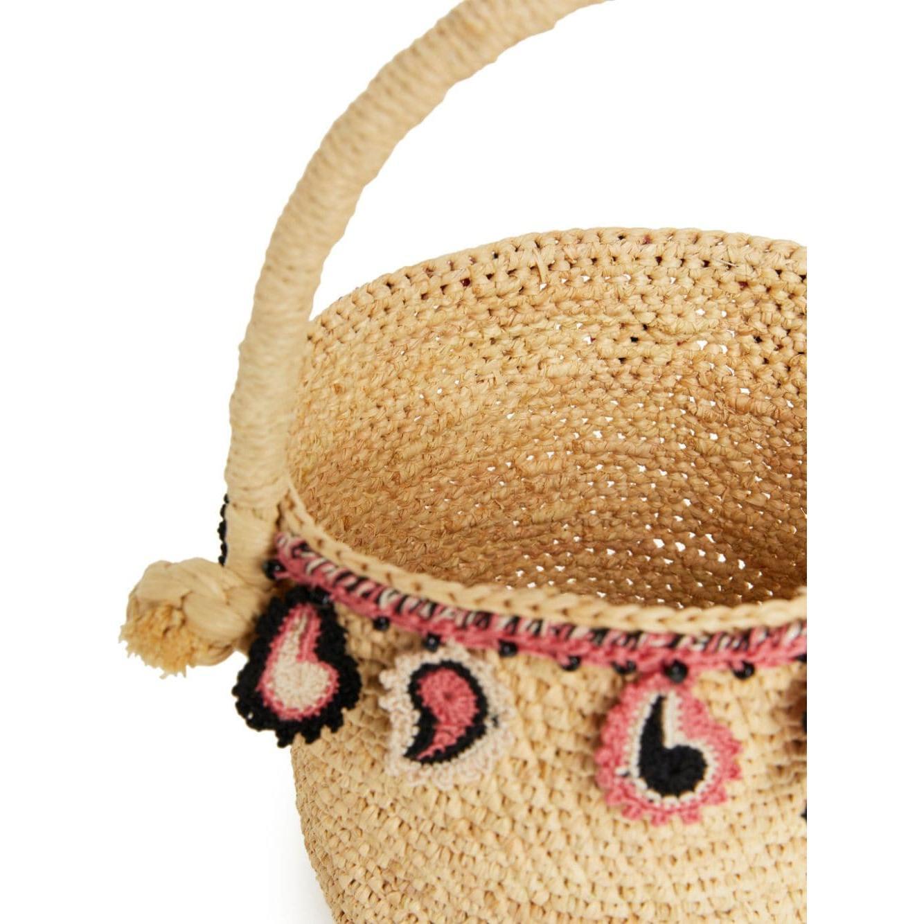 Alanui paisley-appliqué raffia basket bag LWMY002R24MAT0026184