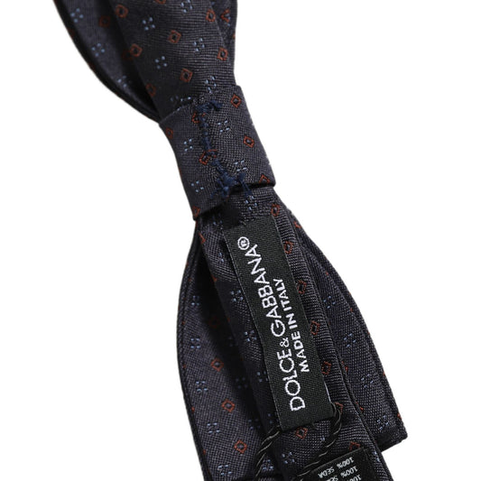 Dolce & Gabbana Black Diamond Pattern Adjustable Neck Papillon Bow Tie