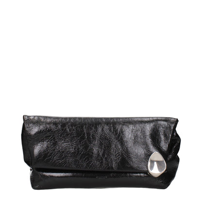 Jil Sander Black Leather Clutch Bag