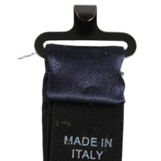 Dolce & Gabbana Dark Blue 100% Silk Adjustable Neck Papillon Bow Tie