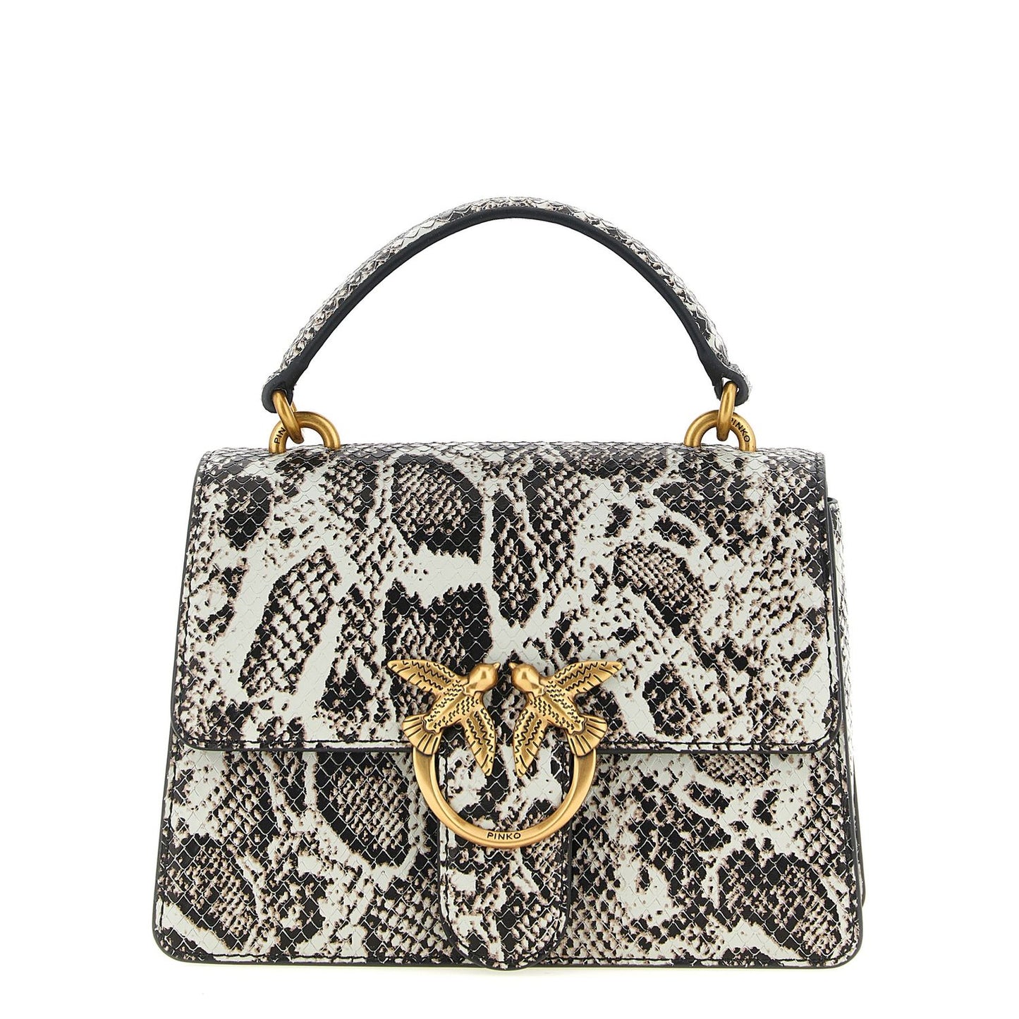 PINKO Gray Calfskin Handbag