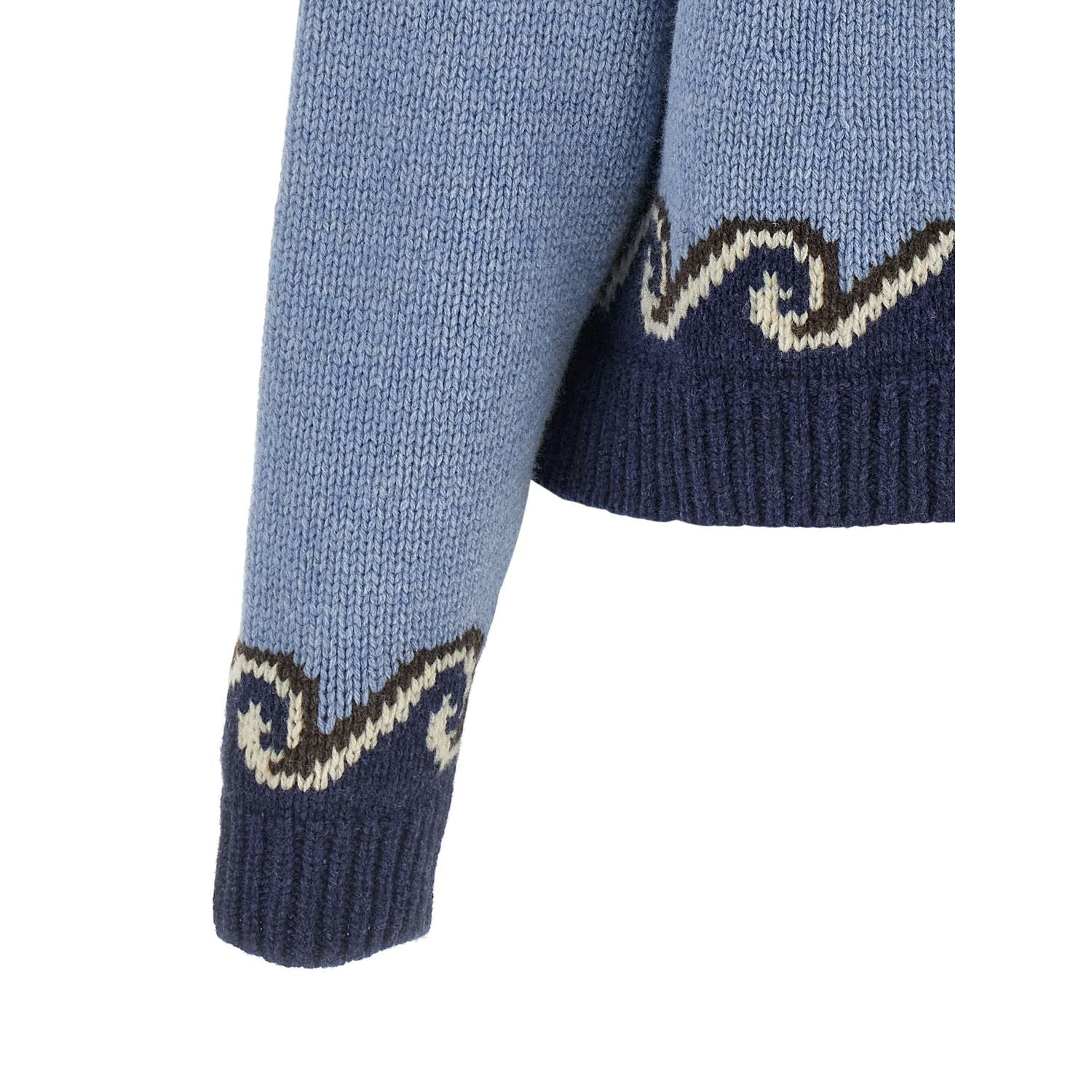 Alanui Blue Virgin Wool Cardigan