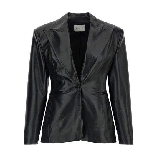 The Andamane Black Polyester Blazer