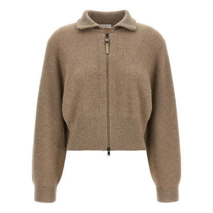 Brunello Cucinelli Brown Cashmere Cardigan