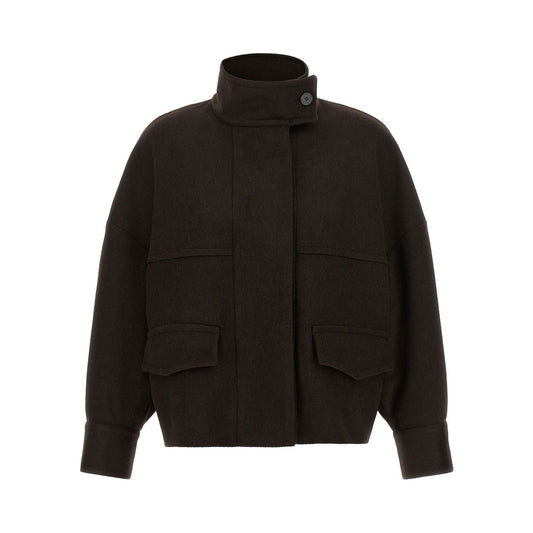 Alberto Biani Brown Wool Bomber