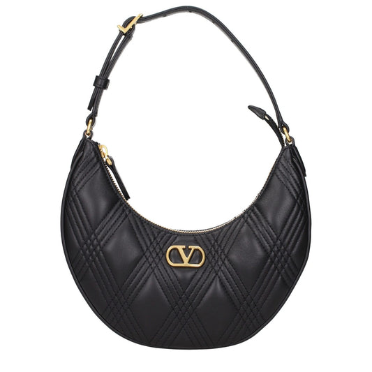 Valentino Garavani Black Leather Shoulder Bag